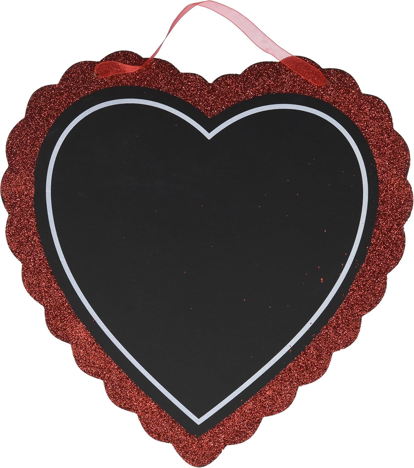 Valentine's Day Red and Black Wooden-Heart Wall Decorations, 10.5 in