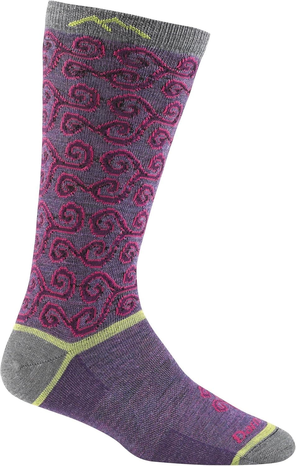 Auideas Vermont Women's Spirals Crew Light Cushion Hiking Socks, Mulberry, Large