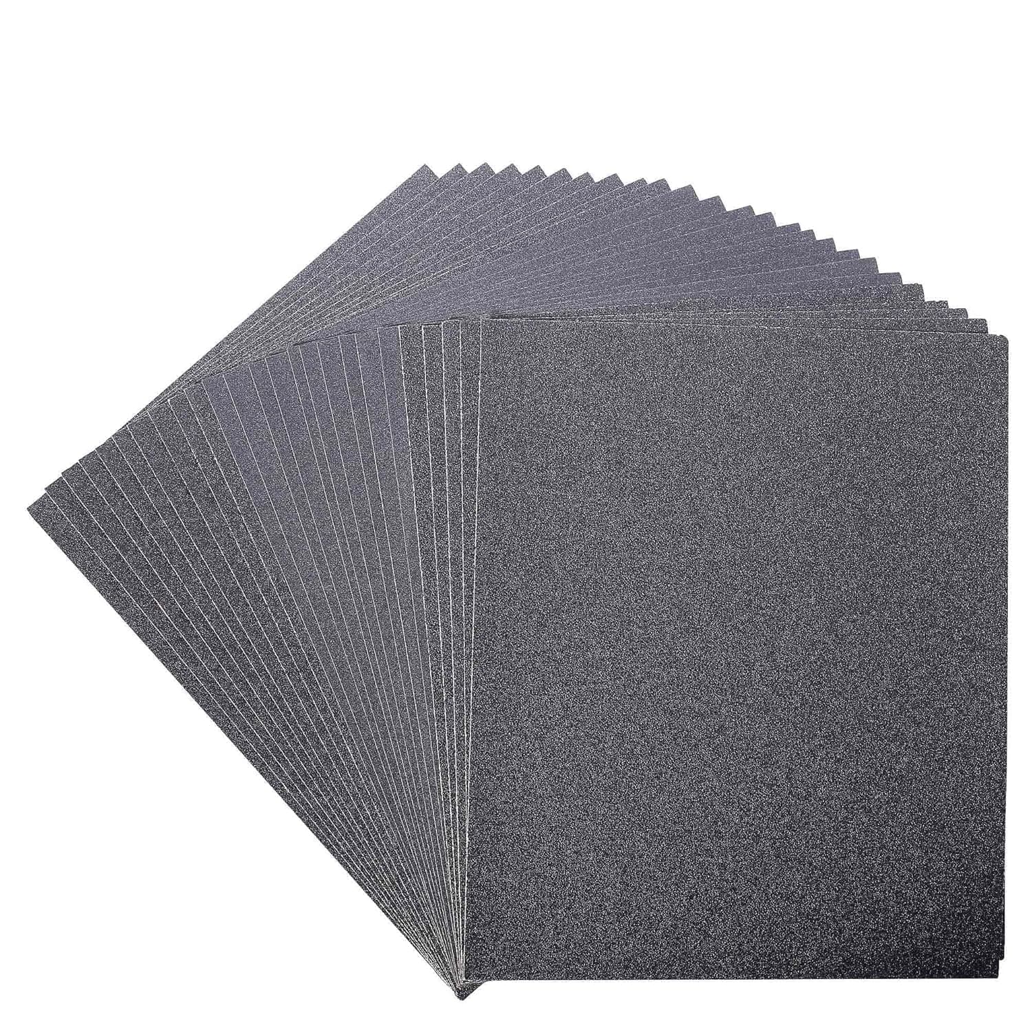 Sand Paper 80/120/240 Grit Wet Dry Assorted High Drywall Coarse Fine Sandpaper for Wood Metal Crafts Resin Organizer Sheets Plastic Variety Assortment Grit Silicon Carbide Sandpaper 25 Pack