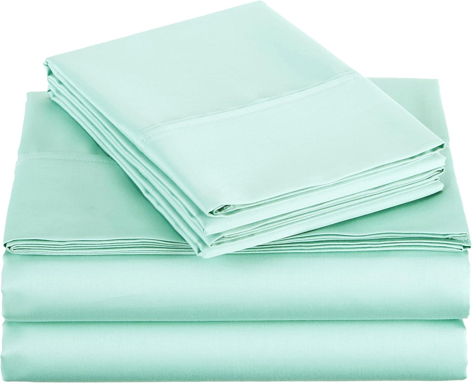 Amazon Basics 400 Thread Count Sheet Set, Twin, Seafoam Green