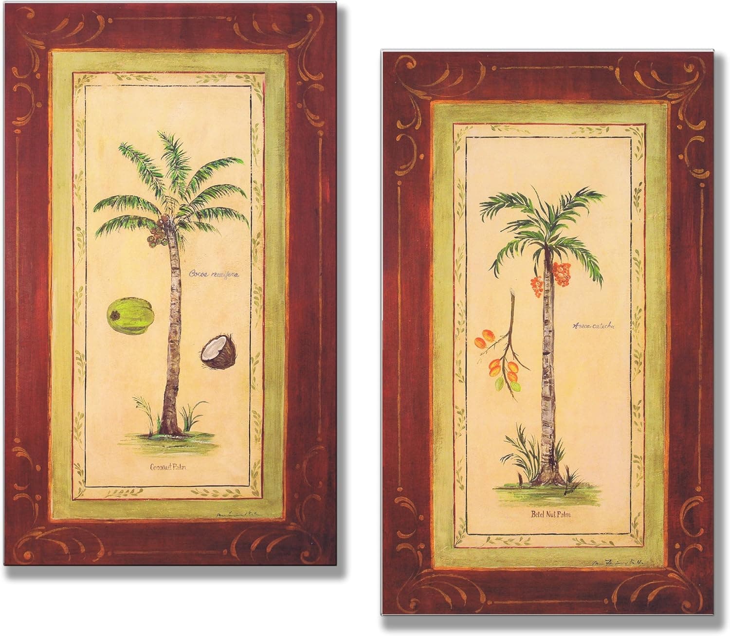Stupell Home Décor Oversized Betel Nut And Coconut Palm Tree Wall Plaques, 12 x 0.5 x 21, Proudly Made in USA