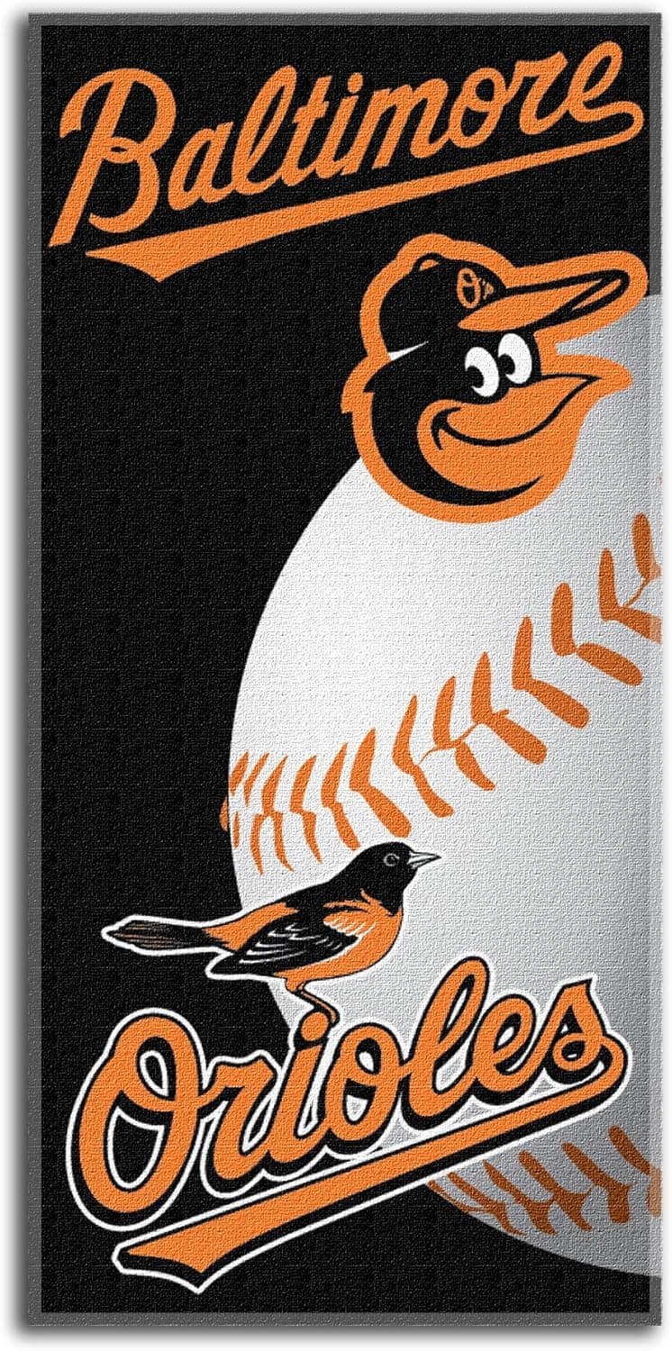 MLB Baltimore Orioles Emblem Beach Towel, 28 x 58-Inch