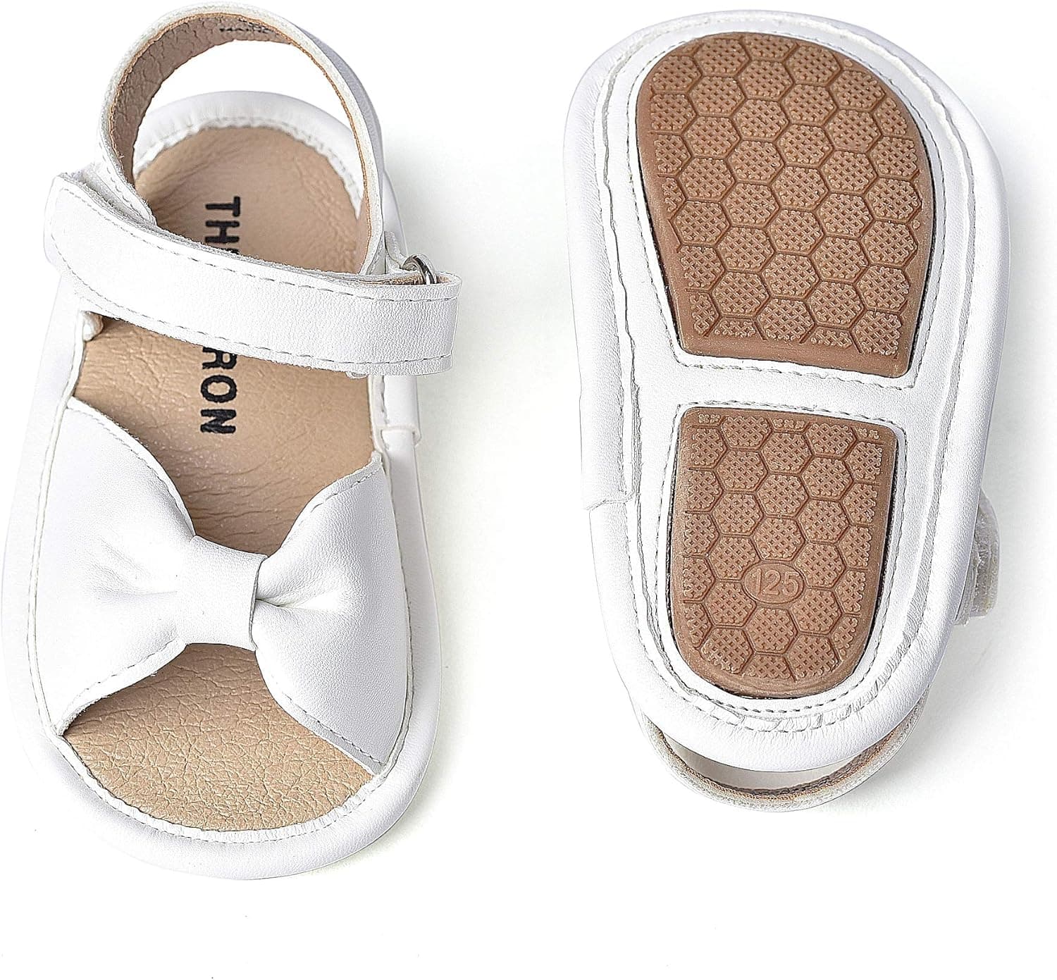 THEE BRON Baby Toddler Boy and Girl Unisex Sandals (8540White-130-B, 12-18 Month, 13 cm/5.2 inch)