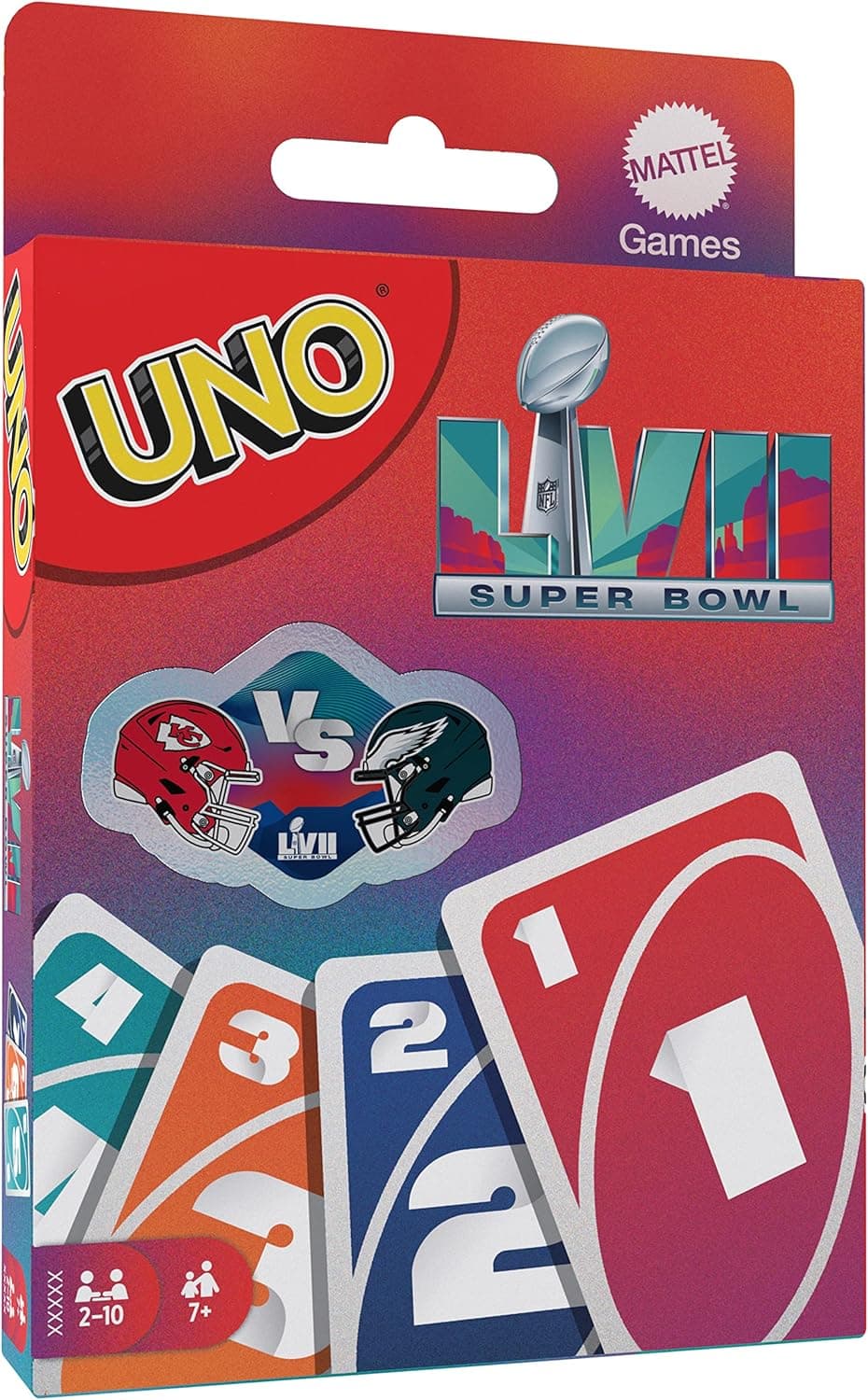 Mattel Games UNO NFL LVII Card Game for Kids, Adults, Family and Game Night with Special "Touchdown" Rule for 2-10 Players