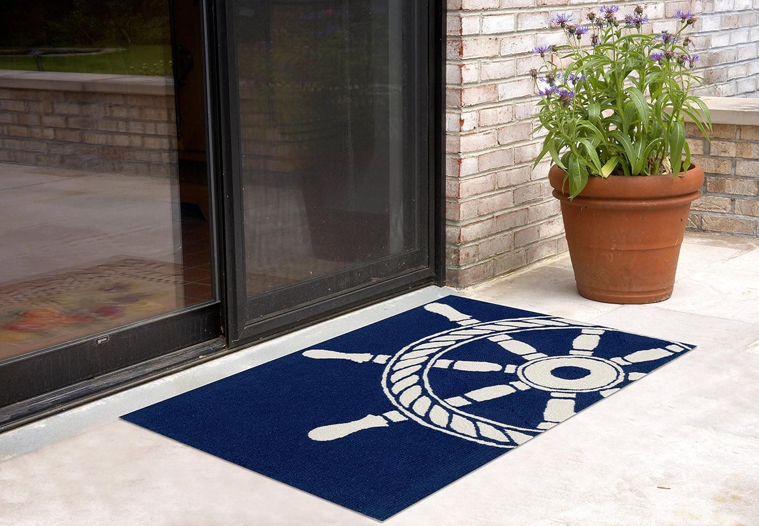 Liora Manne Whimsy Skipper Rug, Indoor/Outdoor, Scatter Size, Navy