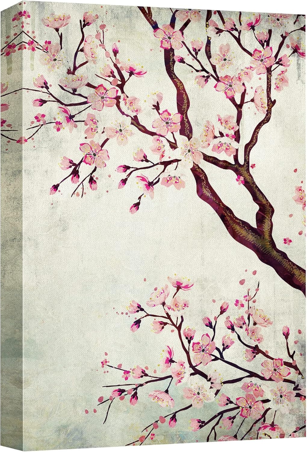 wall26 Canvas Wall Art - Watercolor Painting Style Cherry Blossom - Giclee Print Gallery Wrap Modern Home Art Ready to Hang - 16x24 inches