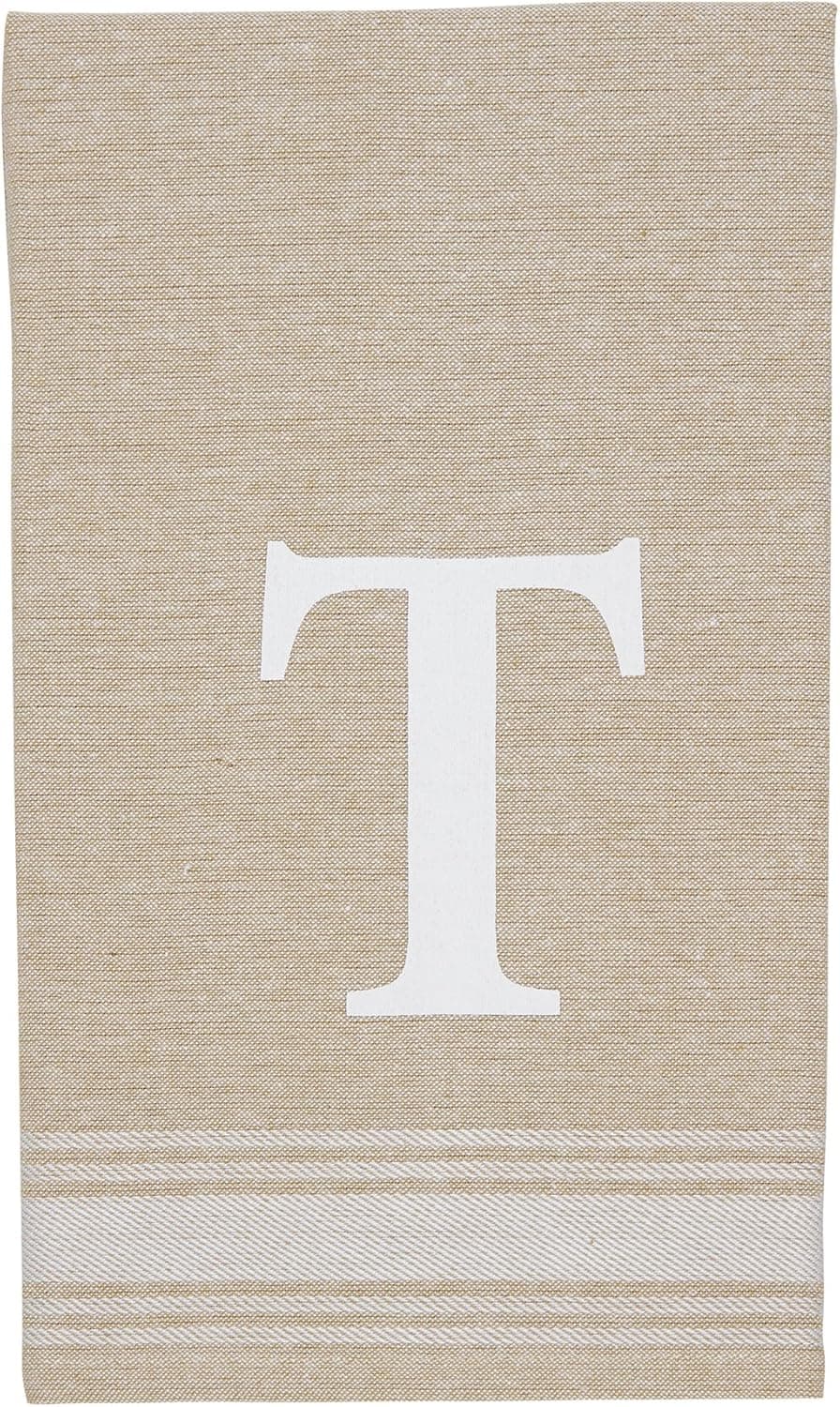 Mud Pie Grainsack Chambray Initial Towel T
