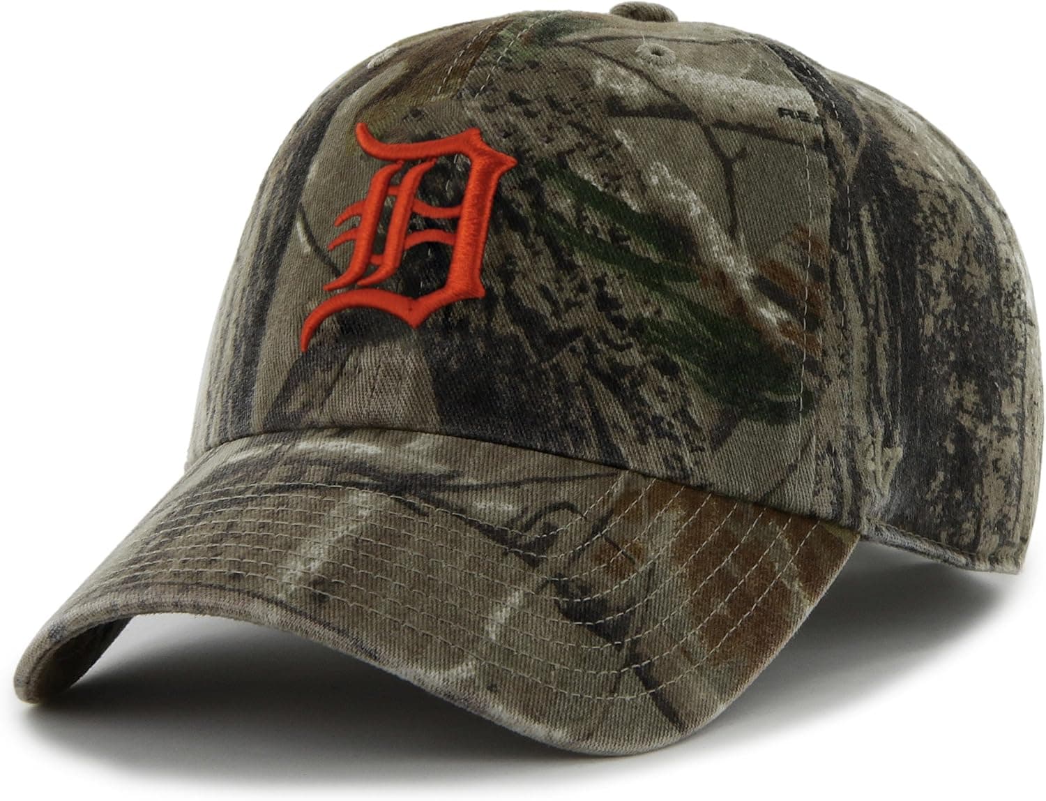 '47 MLB Detroit Tigers Clean Up Adjustable Hat, One Size, Realtree Camouflage
