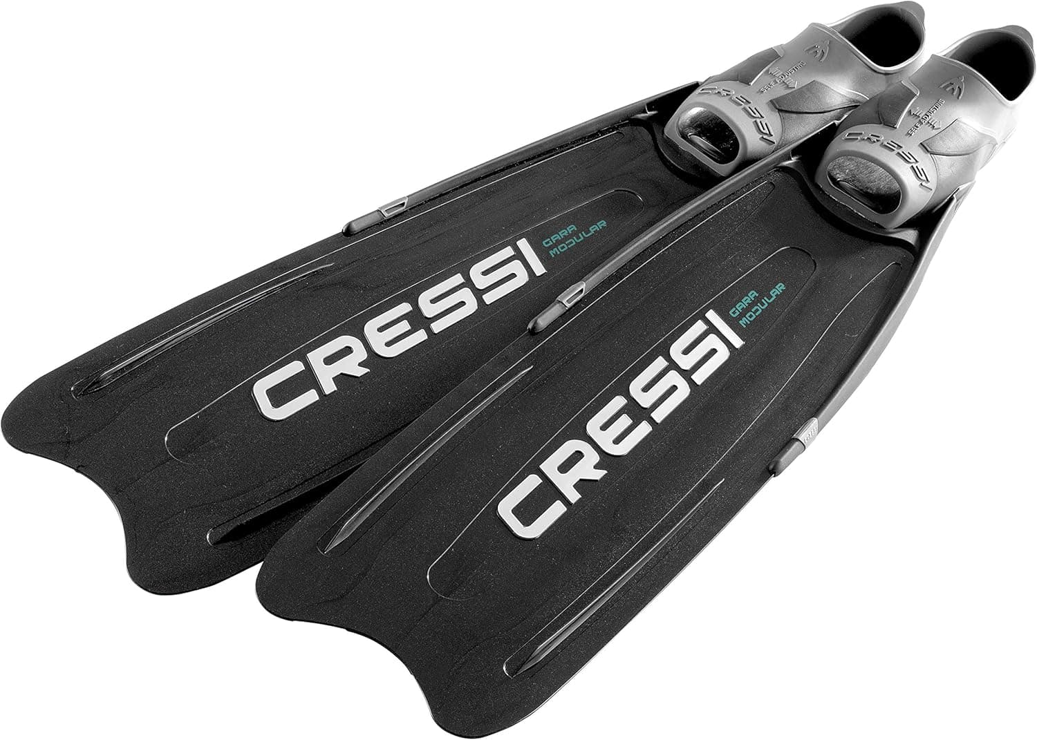 Cressi Long Free Diving Fins with Interchangeable Blades System - Gara Modular: designed and made in Italy