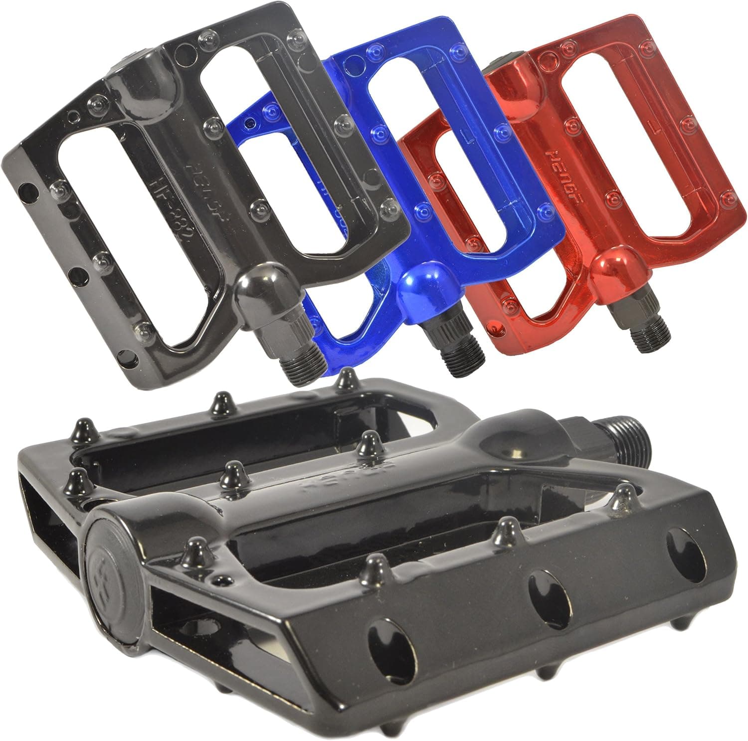 Lumintrail PD-882B MTB BMX Road Mountain Bike Bicycle Platform Pedals Big Foot Flat Alloy 9/16" inch(Black)