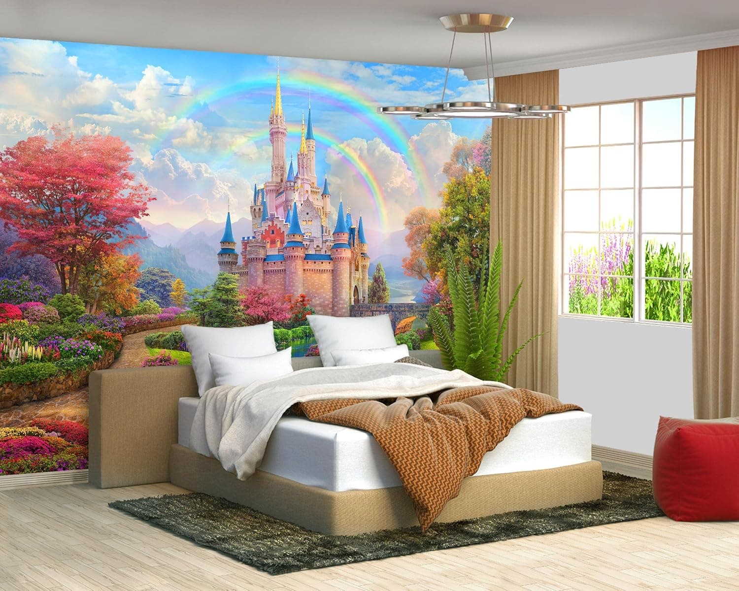 Fightal - Castle Mural Large Wallpaper for Living Room Bedroom (Papel tapiz para pared de habitatacion) 151" x 105" (It's not Peel and Stick)
