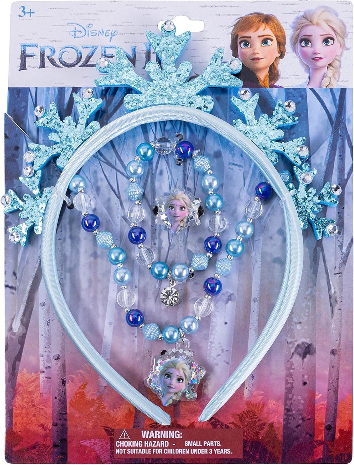 LUV HER Frozen Princess Dress Up Accessory Set - Jewelry Set - Princess Elsa Tiara Set - Giftable Box - Birthday Gifts For Girls - Holidays Gift - Girl Toys Dress Up Kit - Ages 3+