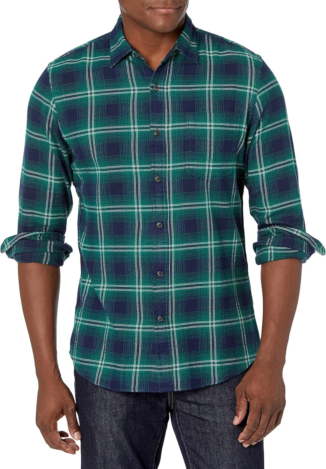 Amazon Essentials Men's Slim-Fit Long-Sleeve Flannel Shirt