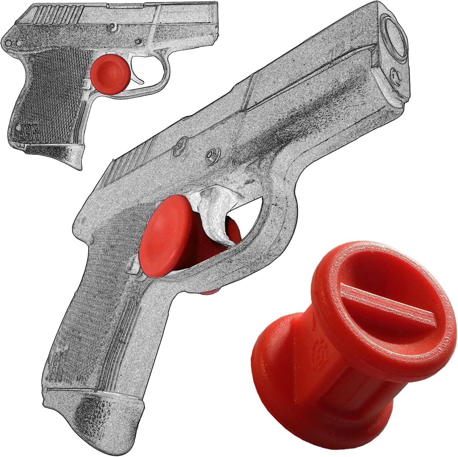 2 Pack Kel-Tec P3AT 380 and P32 Adjustable Quick Release Micro Holster Trigger Stop by Garrison Grip (Red) (20mm)