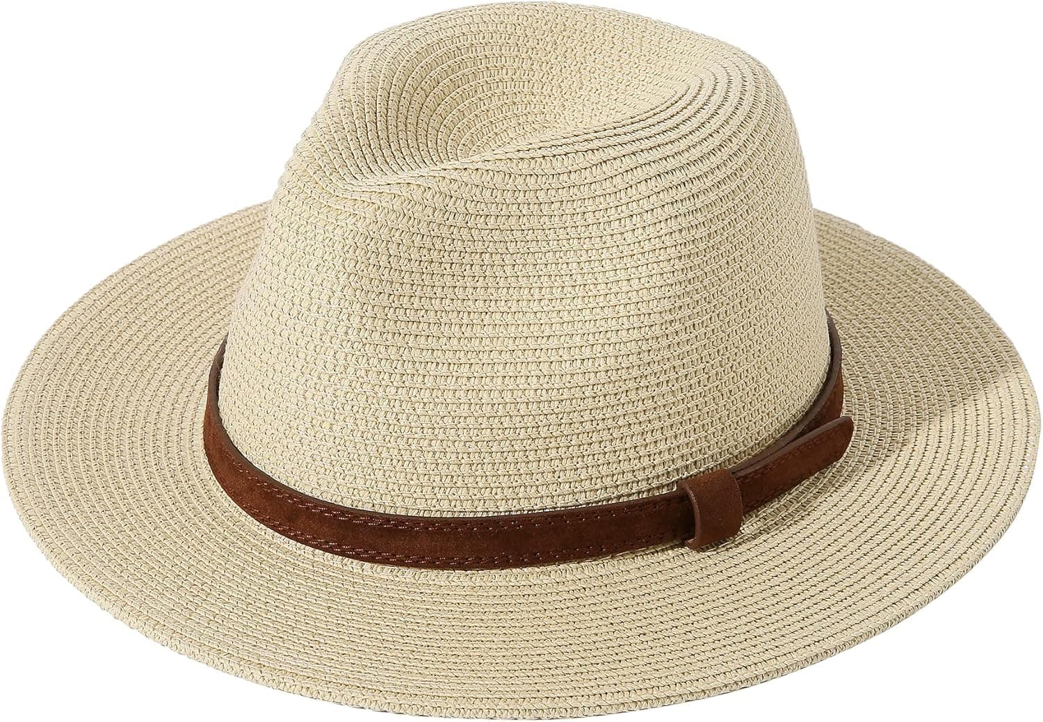 JOYEBUY Womens UPF50 Foldable Summer Straw Hat Wide Brim Fedora Sun Beach hat