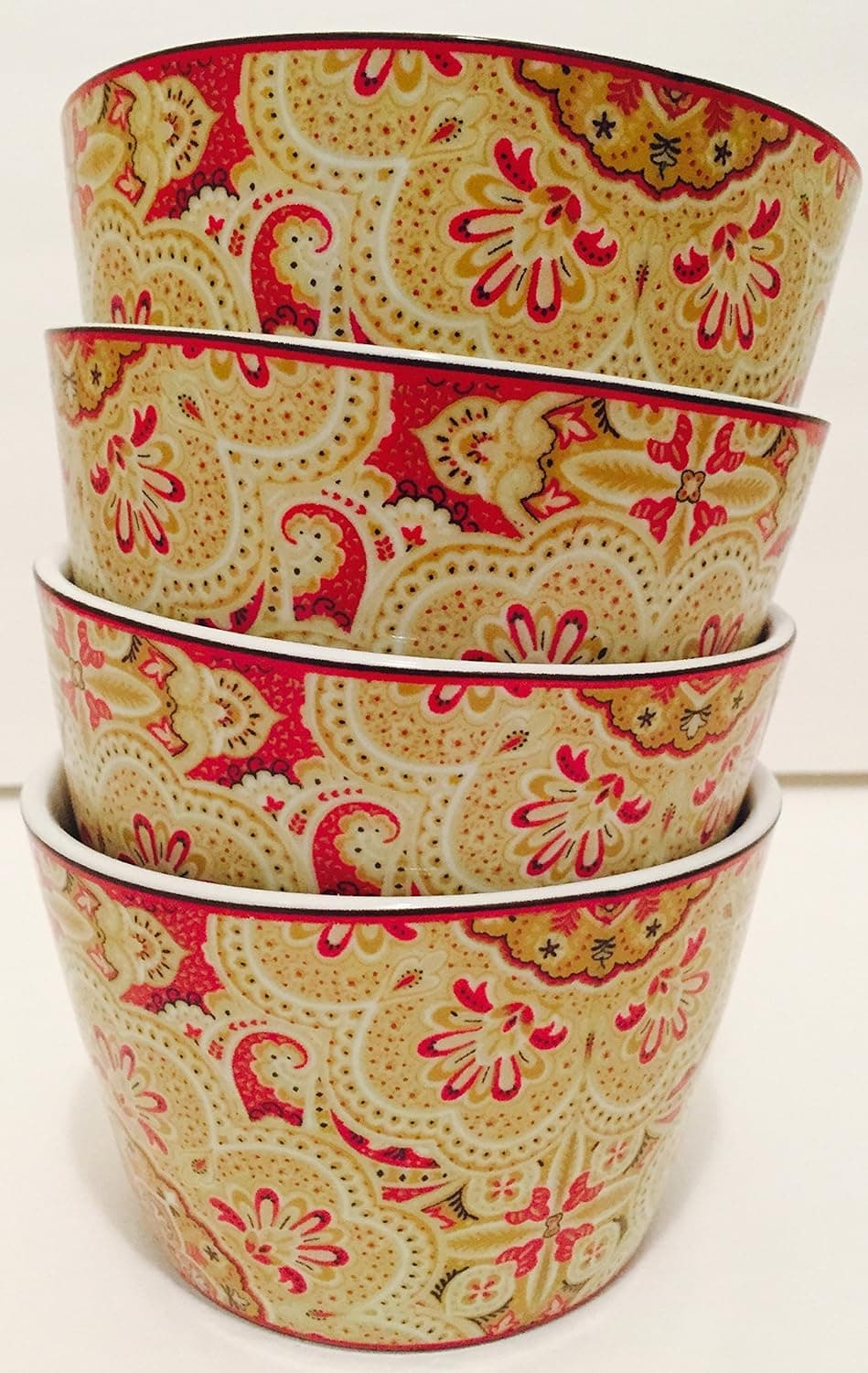 222 Fifth "Lyria Saffron" Dessert / Appetizer Bowls - 4.5 Inches - Set of 4