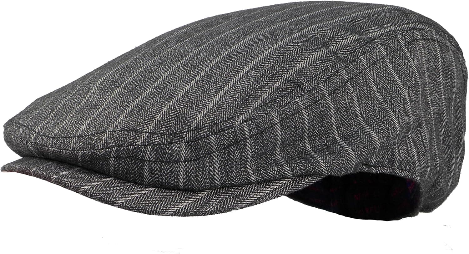 Wonderful Fashion Men's Herringbone Wool Tweed Newsboy IVY Cabbie Driving Hat
