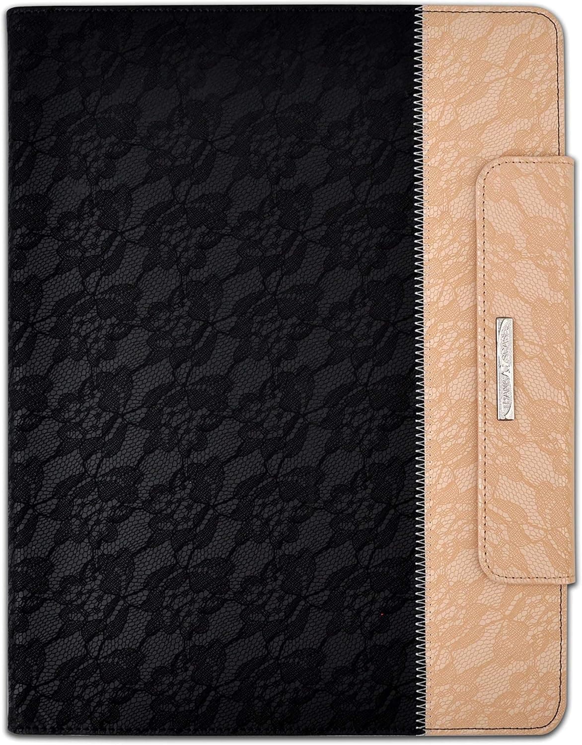 Thankscase Case for iPad Pro 12.9 4th Gen 2020 / 3rd Gen 2018, [Supports Apple Pencil 2 Wireless Charging], Swivel Case Stand Cover with Wallet Pocket for iPad Pro 12.9 2018/2020 (Lace Black)