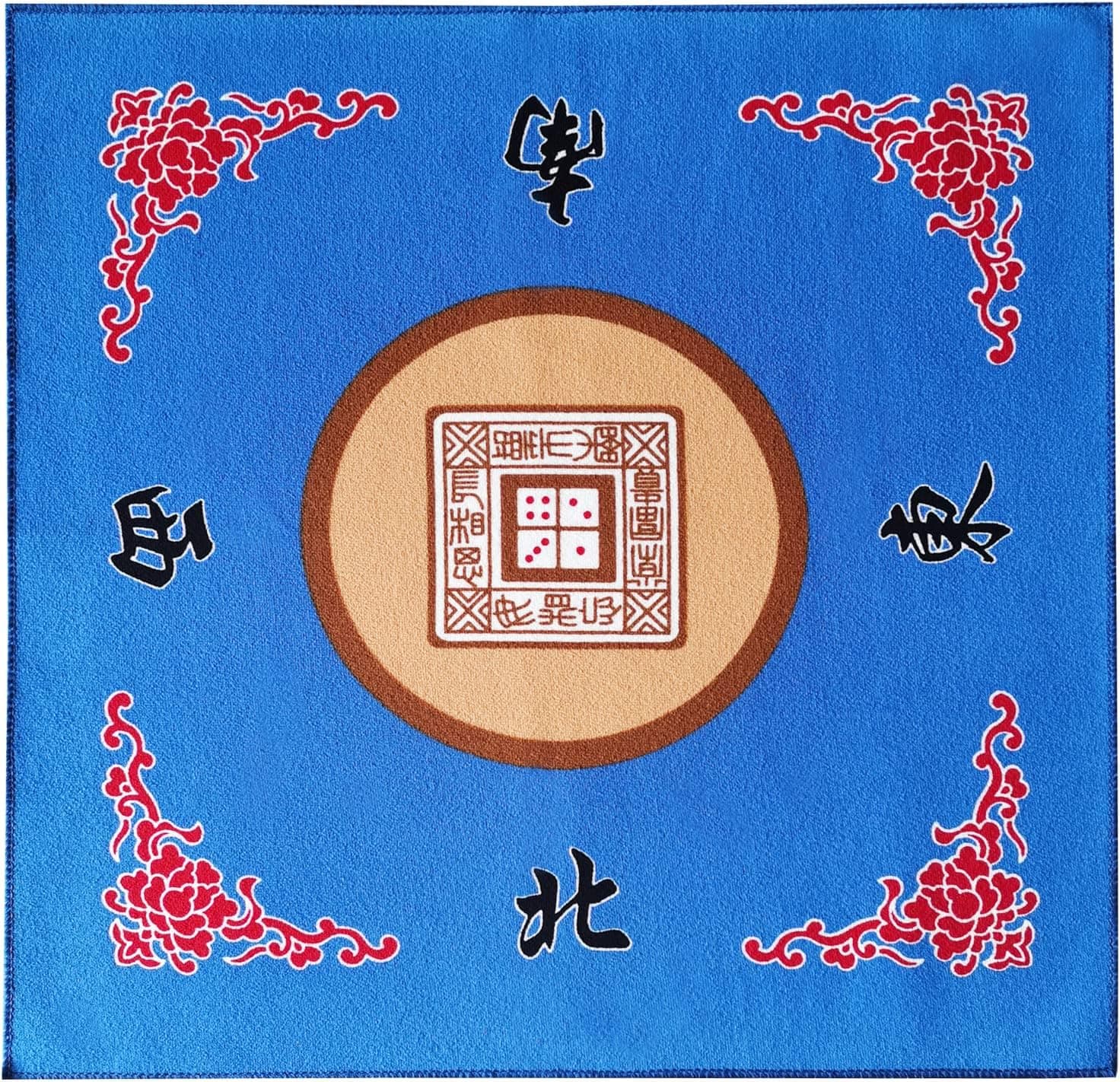 SEETOOOGAMES 31.5 inches Blue Mahjong Table Cover, Non-Slip Mat,for Poker, Cards, Mahjong, Paigow, and Tile Games (Blue)
