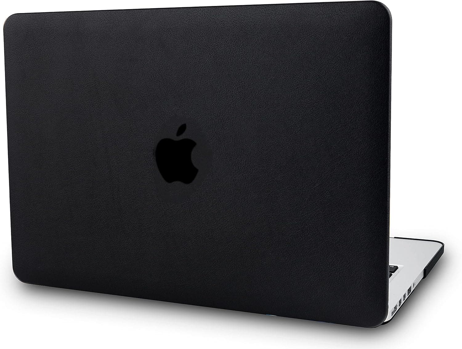 KECC Compatible with MacBook Air 13 inch Case 2022 2021 2020 2019 2018 Release A2337 M1 A2179 A1932 Retina Display + Touch ID Italian Leather Hard Shell (Black Leather)