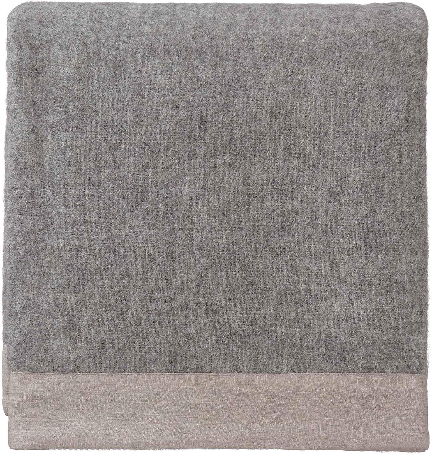URBANARA FYN Grey/Natural 140x220 cm New Wool/Linen Blanket