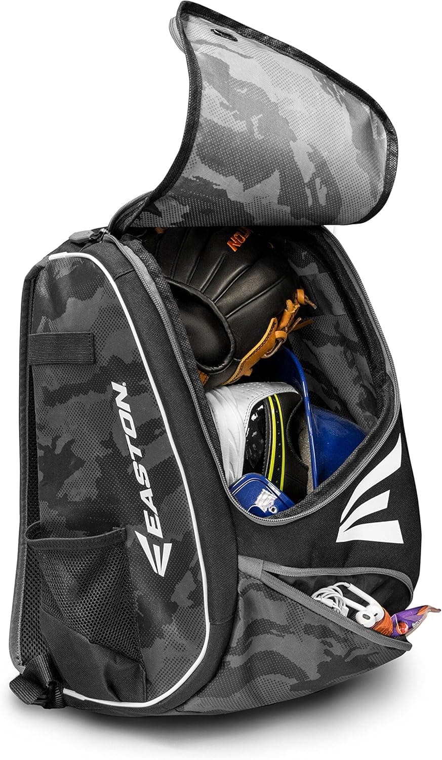 EASTON E110YBP Youth Bat & Equipment Backpack Bag, 2021, Baseball Softball, 2 Bat Sleeves, Smart Gear Storage, Valuables Pocket, Rubberized Zipper Pulls & Fence Hook for Dugout Functionality