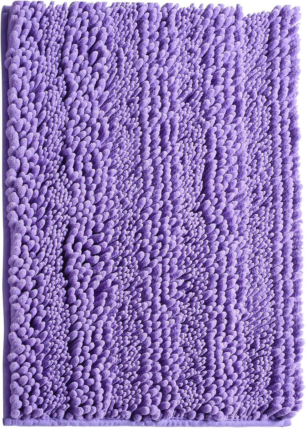 Chenille Non Slip Striped Microfibers Bathroom Rugs,Absorbent Shaggy Rug Perfect Plush Carpet Mats for Bathroom Home Entrance(17"x24", Striped,Lavender)