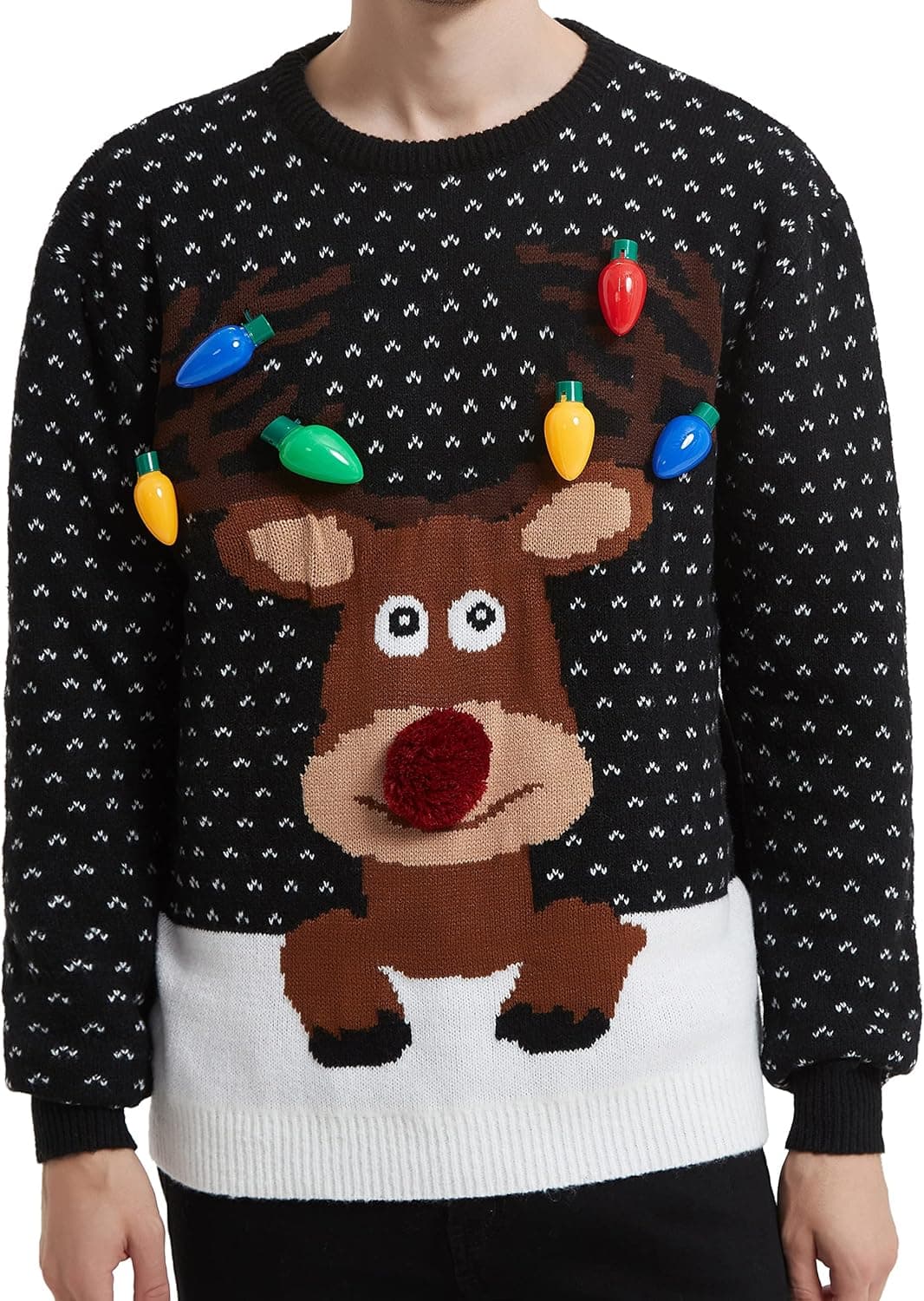 Christmas Reindeer Snowman Santa Snowflakes Ugly Holiday Knitted Sweater Cardigan Traditional Pullover