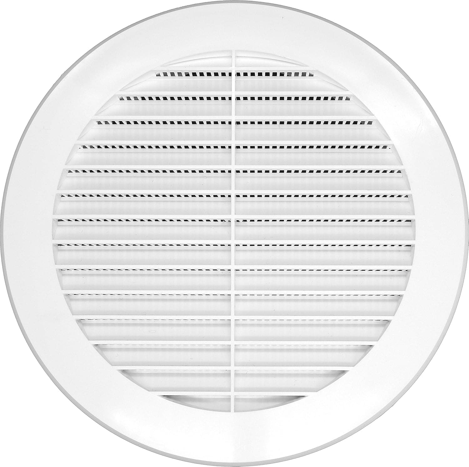 Repa Market White Vent Cover 6 Inch - Plastic Round Soffit Vent - Air Vent Louver - Grille Cover - Built-in Fly Screen Mesh - HVAC Ventilation (6'' Inch, Plastic - White)