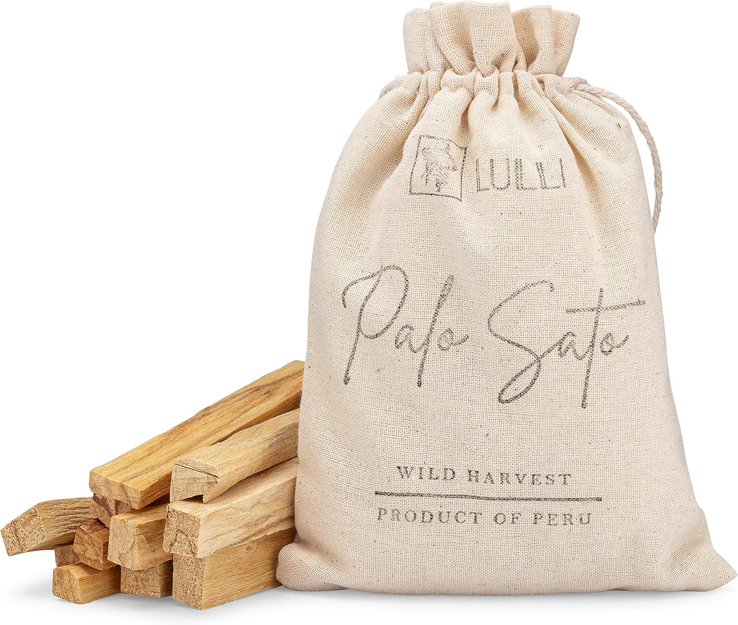 Lulli Palo Santo Smudging Sticks - Naturally Harvested, Sustainably Sourced, Authentic Holy Wood Incense - Purifying, Calming Fragrance - Smoke Energy Cleansing Ritual for Home, Studio 3oz,13-15 stick