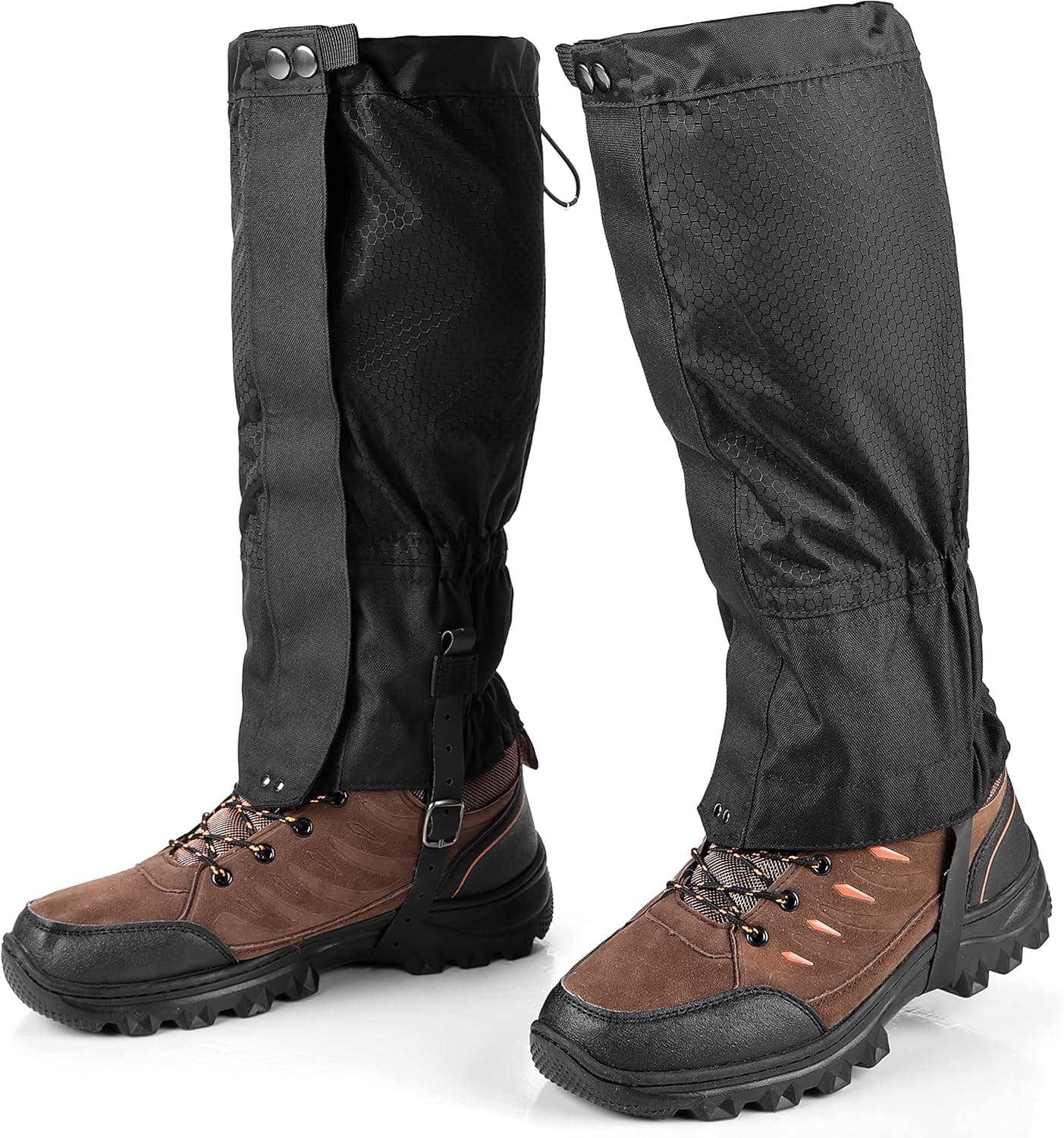 MIRACOL Leg Gaiters, Waterproof Snow Boot Gaiters for Hiking Hunting Climbing Snowshoeing Skiing, Adjustable Anti-Tear Outdoor Legging Gaiters for Men & Women