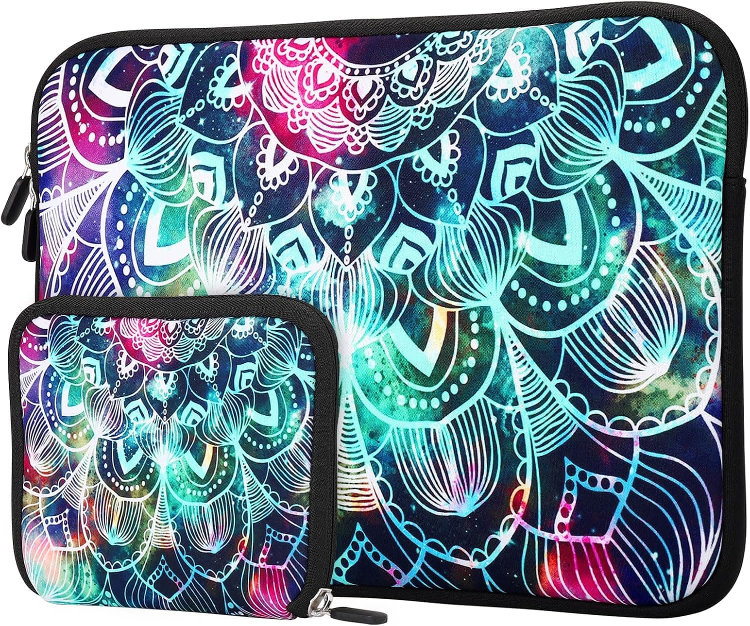 Laptop Sleeve Case Compatible with 13 Inch MacBook Air 2012-2017, MacBook Pro 2012-2015, 13.5 Surface Laptop/Notebook 360 Protective,Neoprene Bag Cover with Small Case(Mandala)