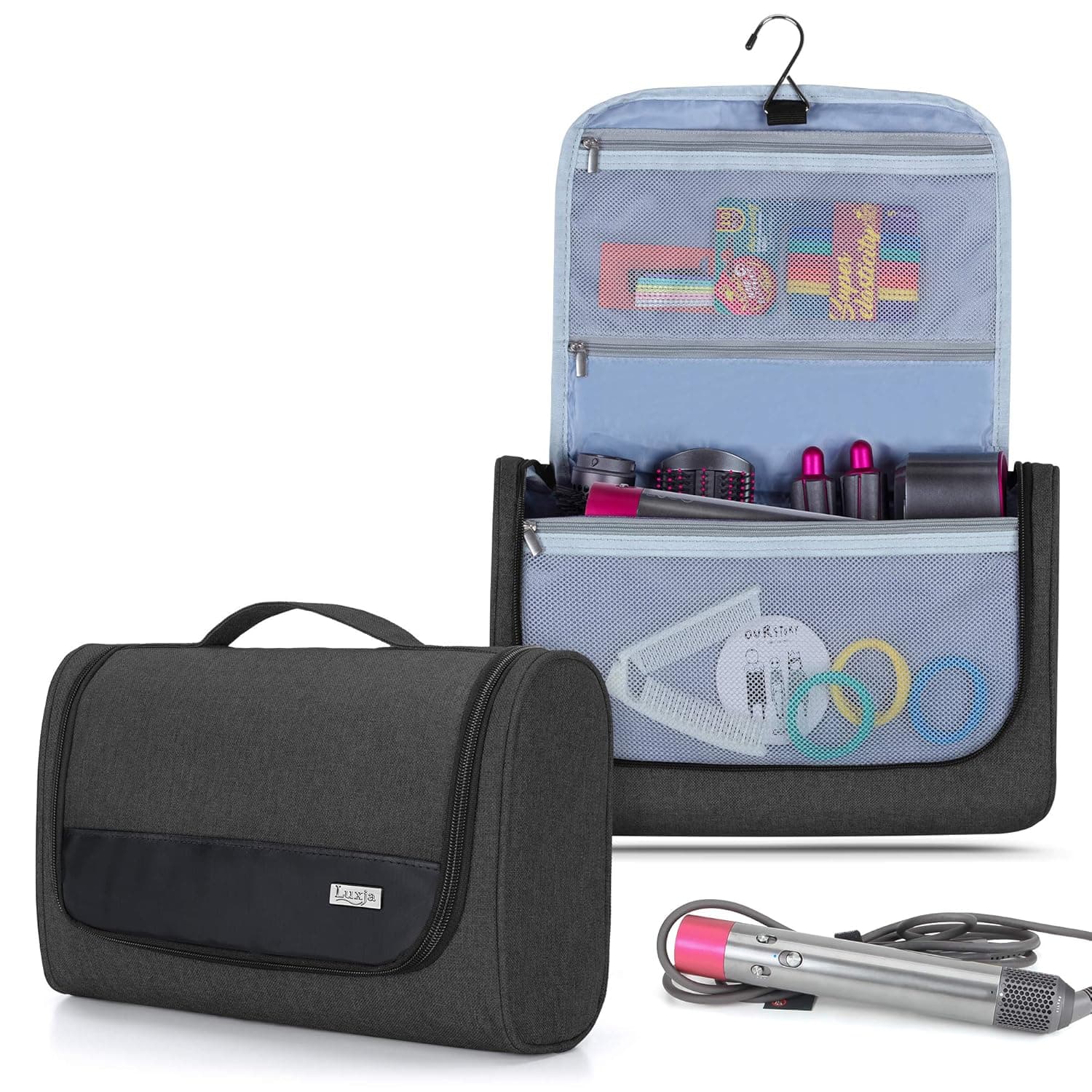 LUXJA Storage Bag for Dyson Airwrap Styler, Travel Bag for Airwrap Styler and Attachments, Black