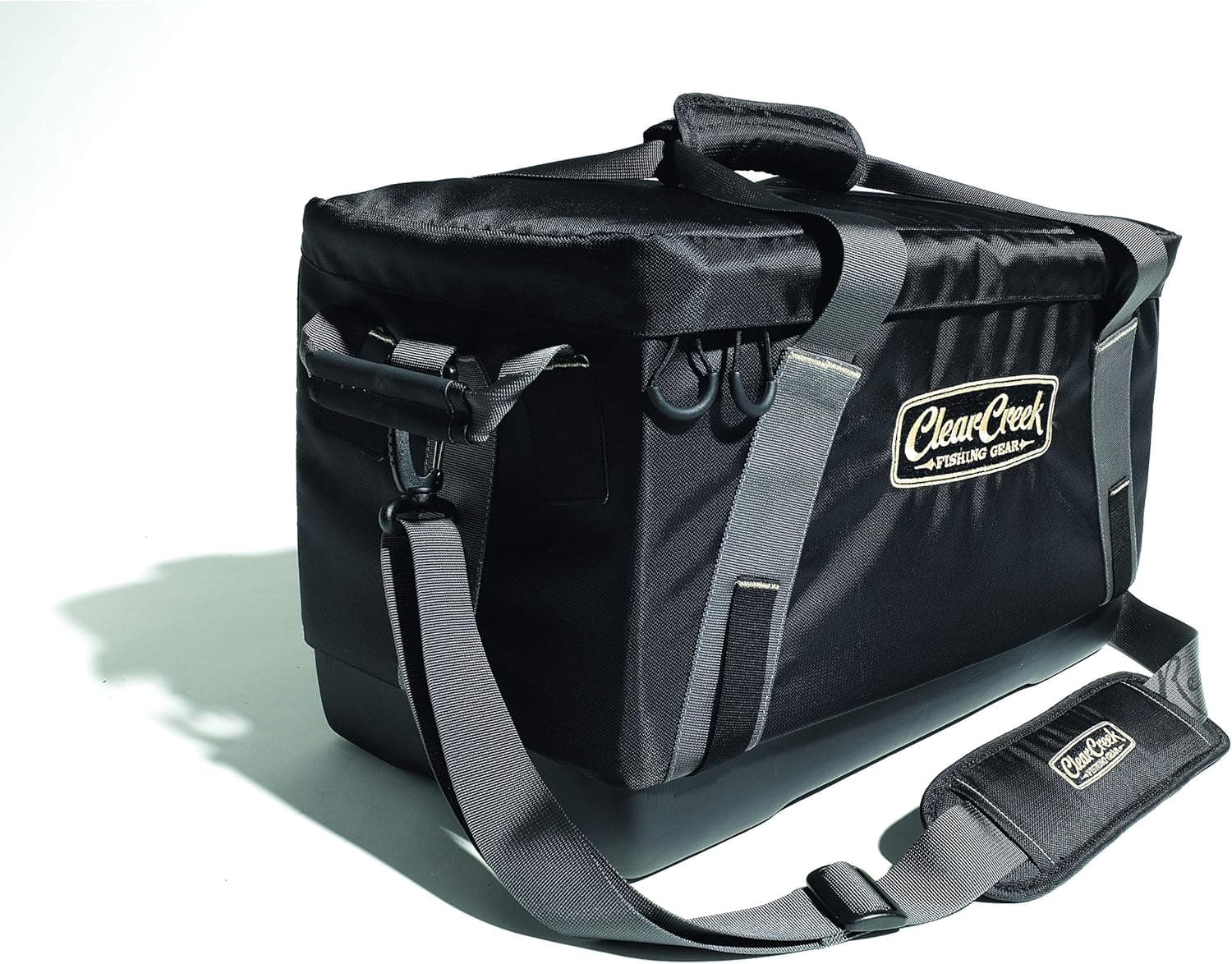 Clear Creek Water Dog Boat Gear Bag for Fishing Tackle Storage with Velcro Dividers for Customize Tackle Box Organization, Waterproof Bottom and Pull Out Rain Cover