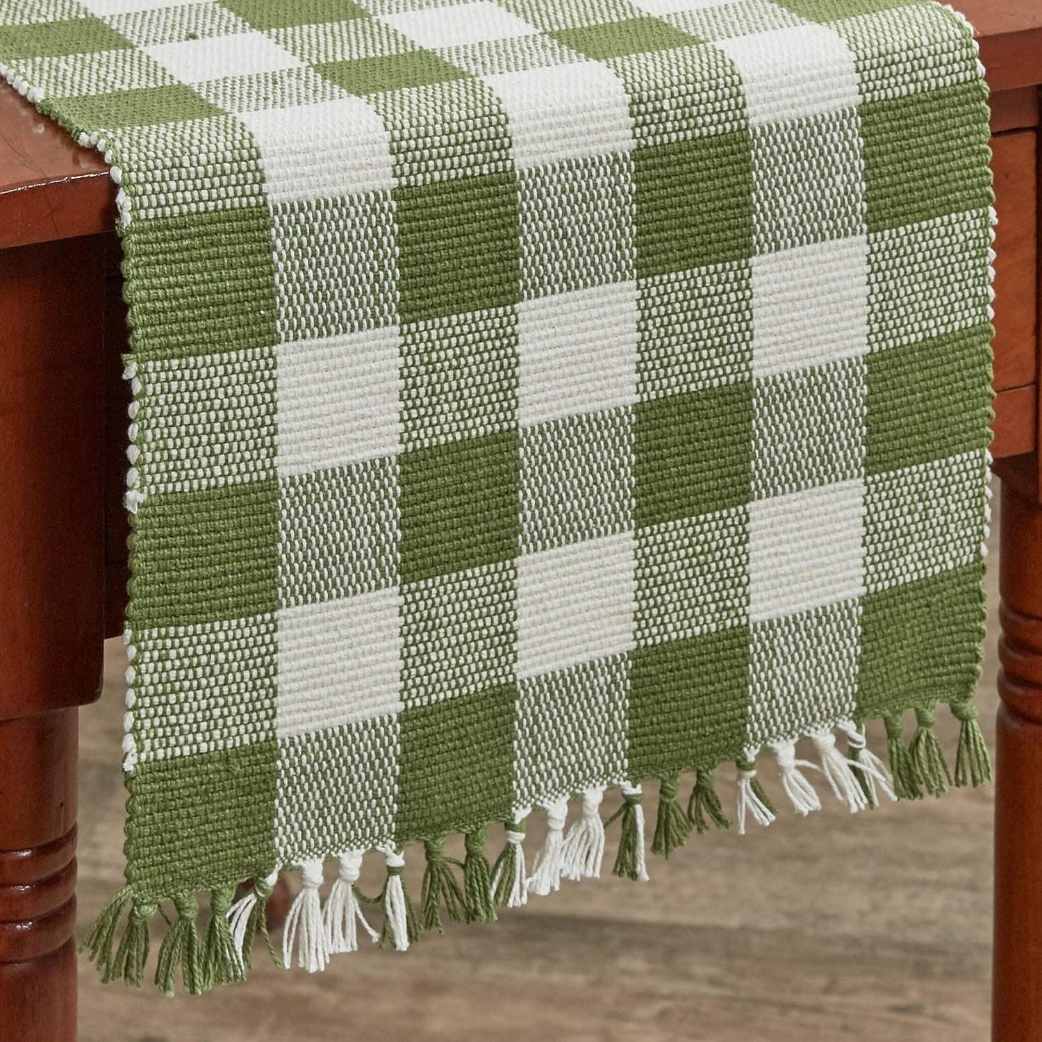Park Designs Wicklow Check Table Runner 36" L - SAGE