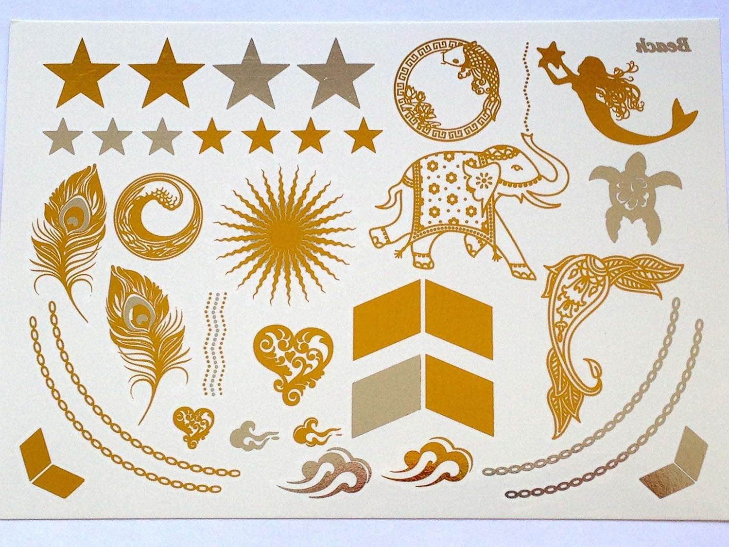 Gold & Silver Metallic Temporary Bling Tattoos By Divine Planet
