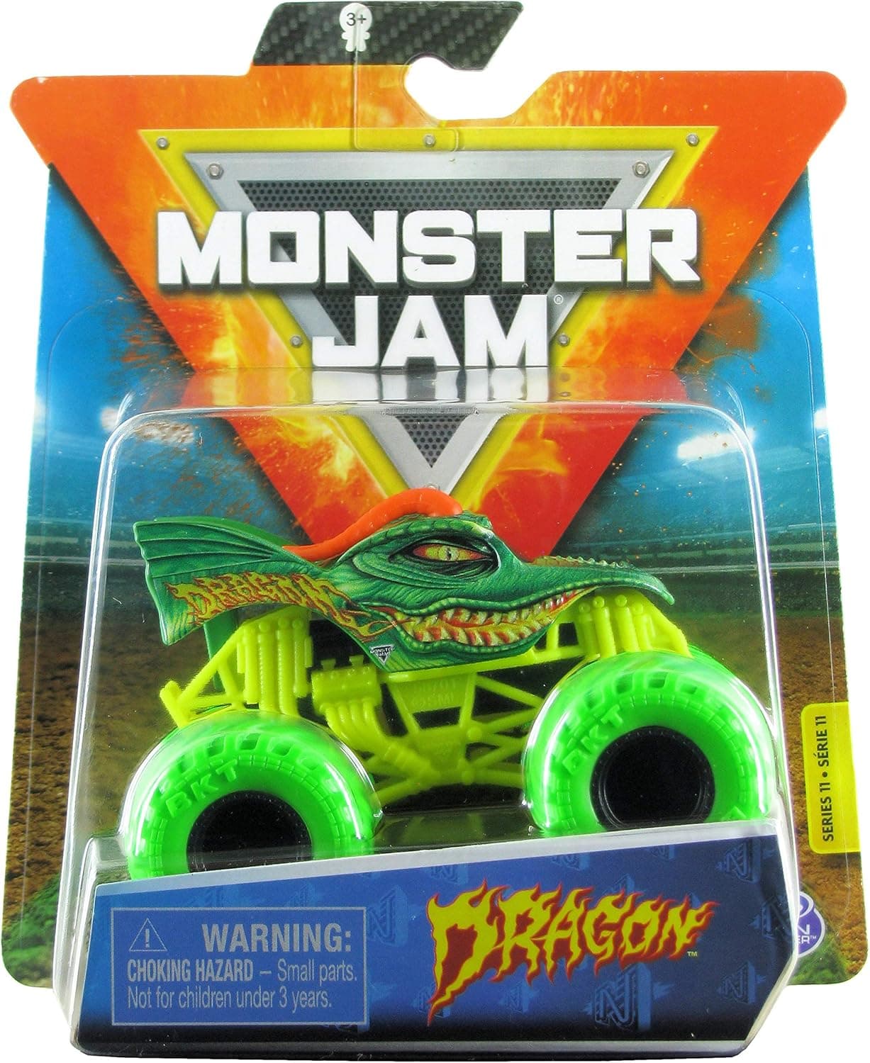 Monster Jam 2020 Spin Master 1:64 Diecast Monster Truck with Wristband: Nitro Neon Dragon