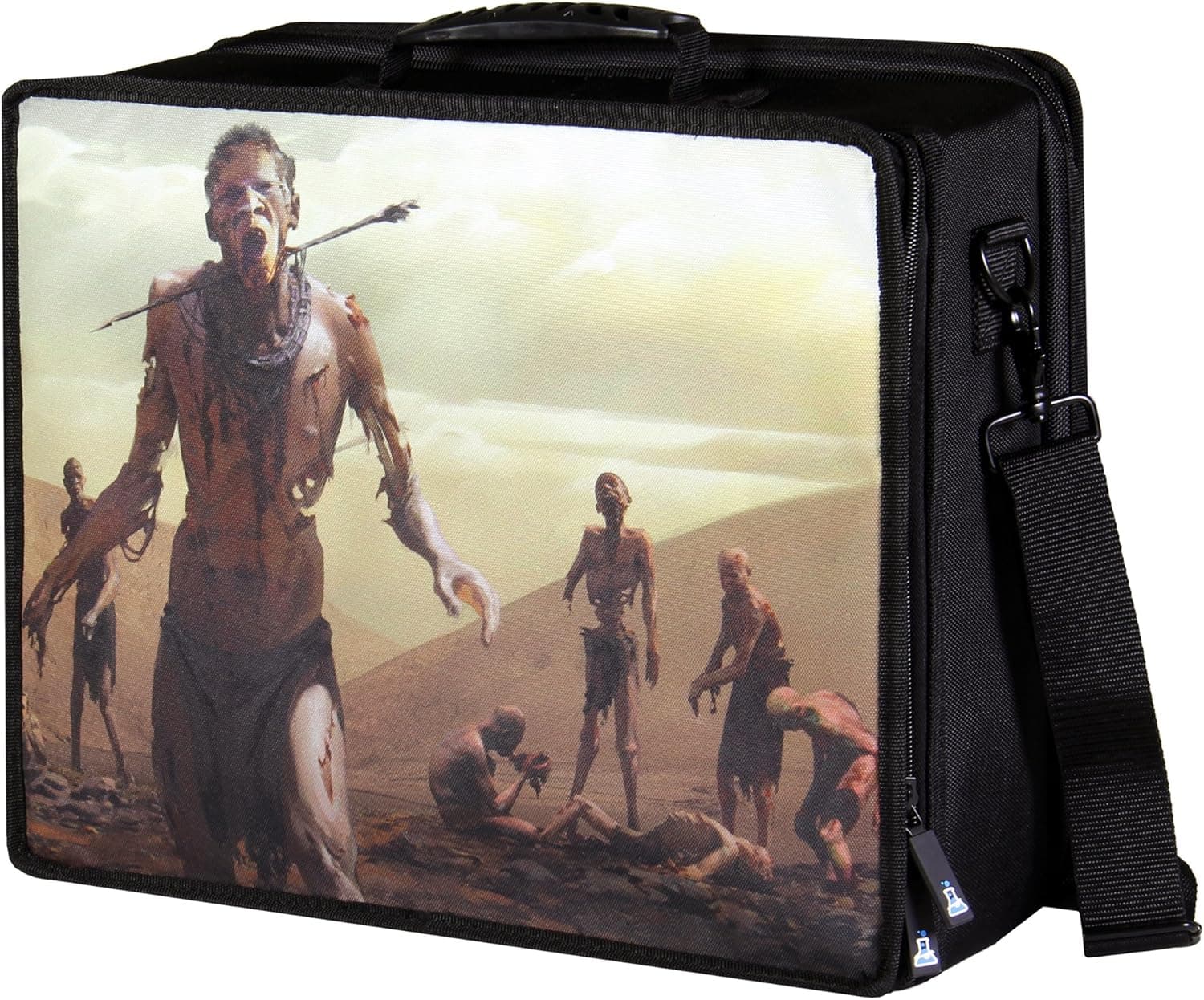 Pirate Lab Large Collectible Card Carrying Case - Black Zombie (with Large Compartment Foam Tray)