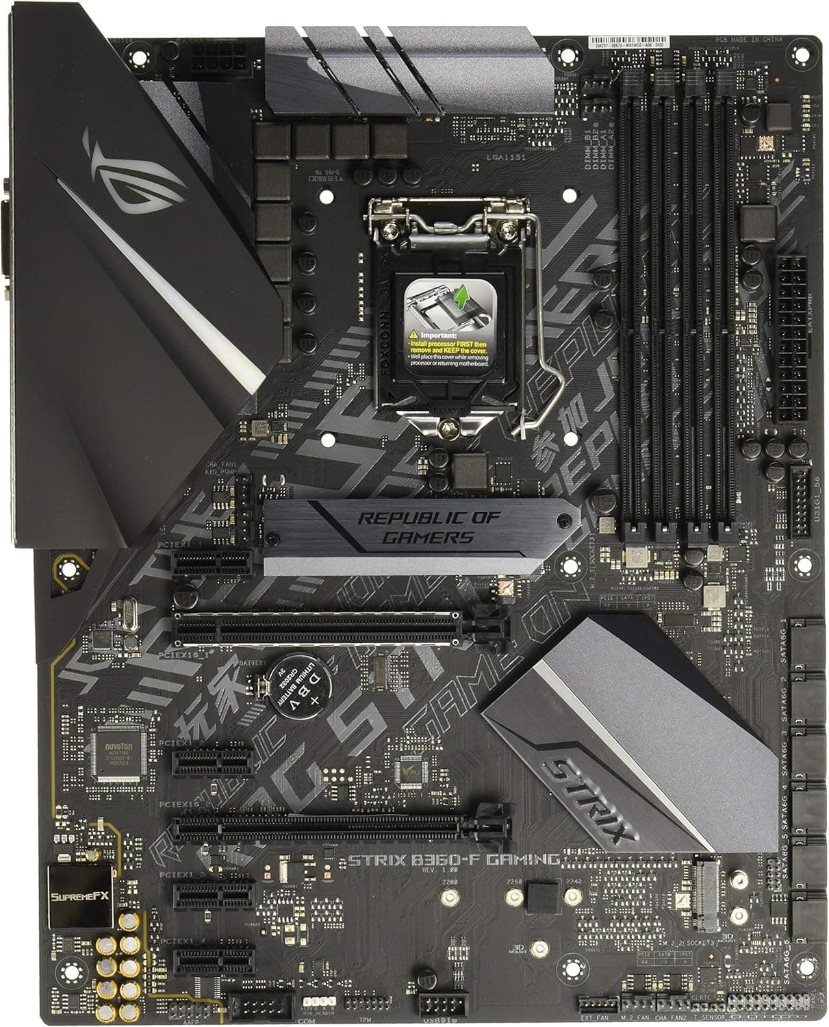 ASUS ROG Strix B360-F Gaming LGA1151 (Intel 8th Gen) DDR4 DP HDMI DVI M.2 B360 ATX Motherboard