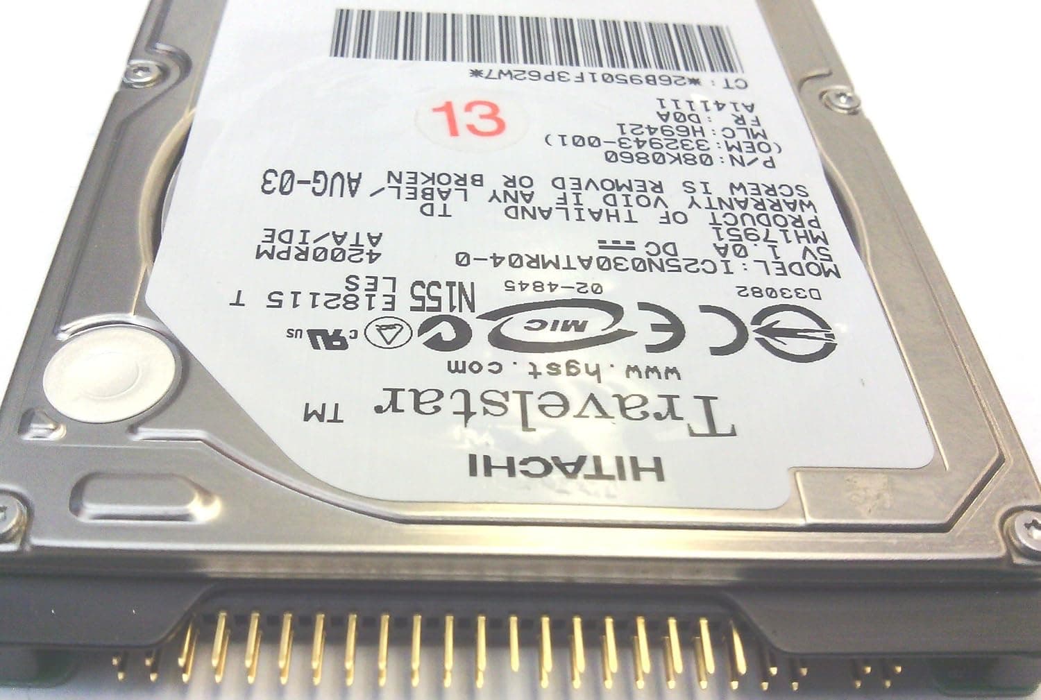 Hitachi IBM Travelstar IC25N030ATMR04-0 30GB IDE 80GN 4200RPM 2MB ATA-5 9.5mm -0