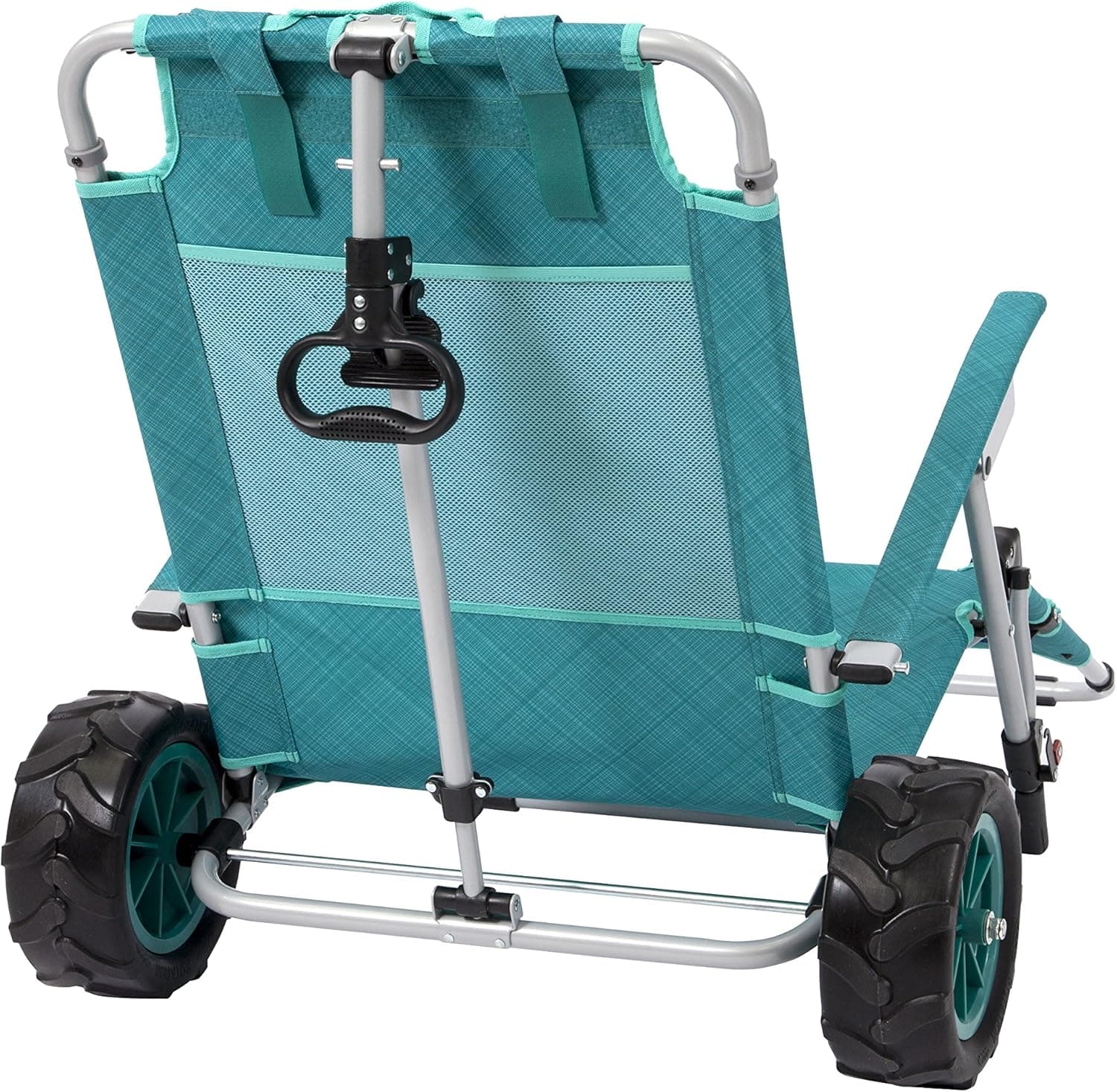 Mac Sports 2-in-1 Beach Folding Lounge Chair+Cargo Cart for Tanning Outdoors Sunbathing | Sun Chair, Tanning Chair, Portable, Lightweight, Lounger for Patio, Collapsible with All-Terrain Wheels | Teal