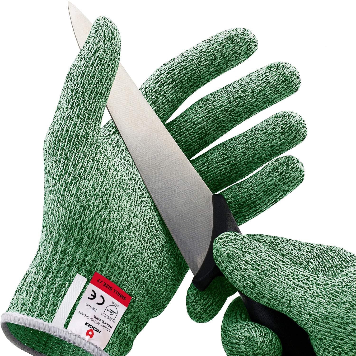 NoCry Cut Resistant Gloves — 100% Food Grade; Level 5 Protection; Ambidextrous; Machine Washable; Superior Comfort and Dexterity; Lightweight; Complimentary eBook