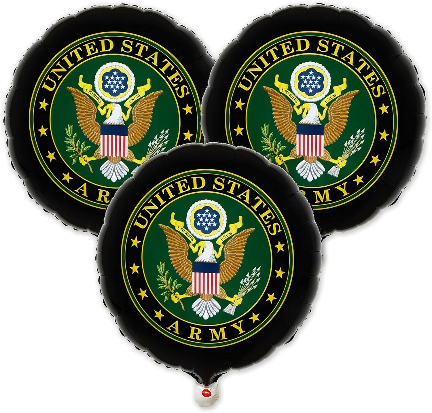 Havercamp U.S. Army Party Balloons (3pcs.)! 18" Round Foil Mylar Balloons. U.S. Army Licensed. American Heroes Military Camo Collection.