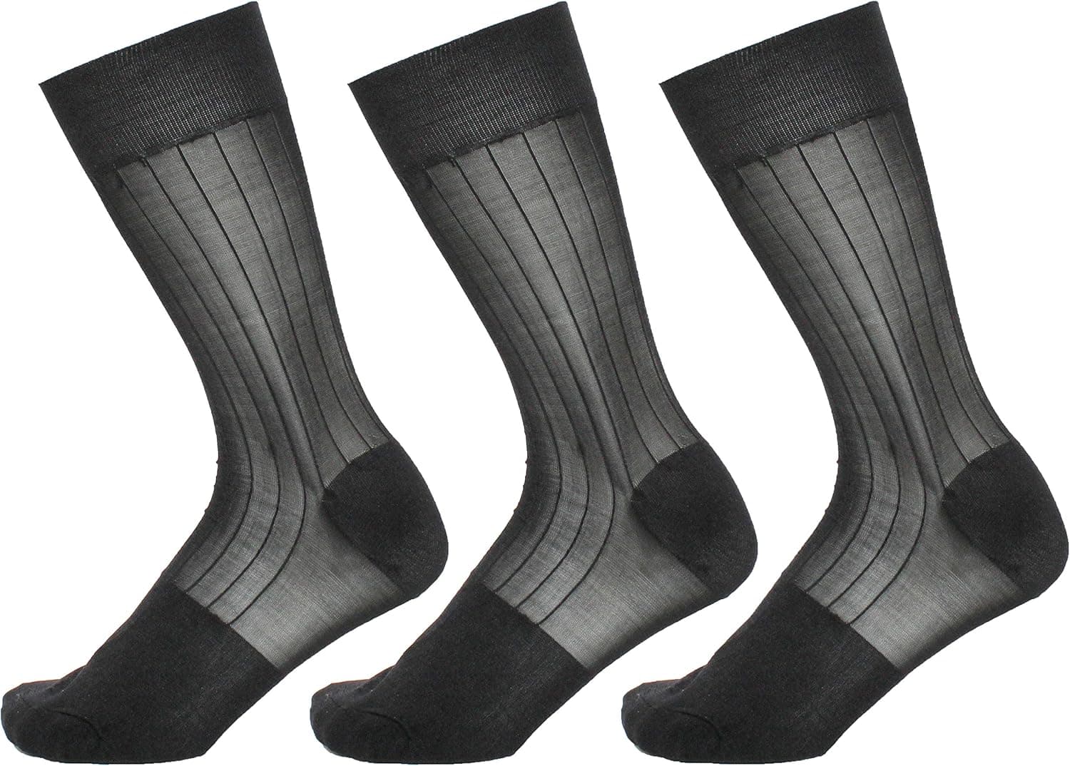 Mona's Choice 3-Pack Mens Sheer Nylon Dress Socks