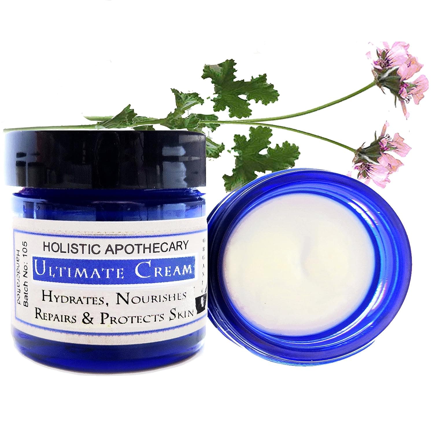 Organic Super RETINOL FACE CREAM with Anti Age Vitamin A,B,C & E Plus Antioxidant Repair, Hydrate, Nourish & Protect. 2 OZ Blue Glass jar