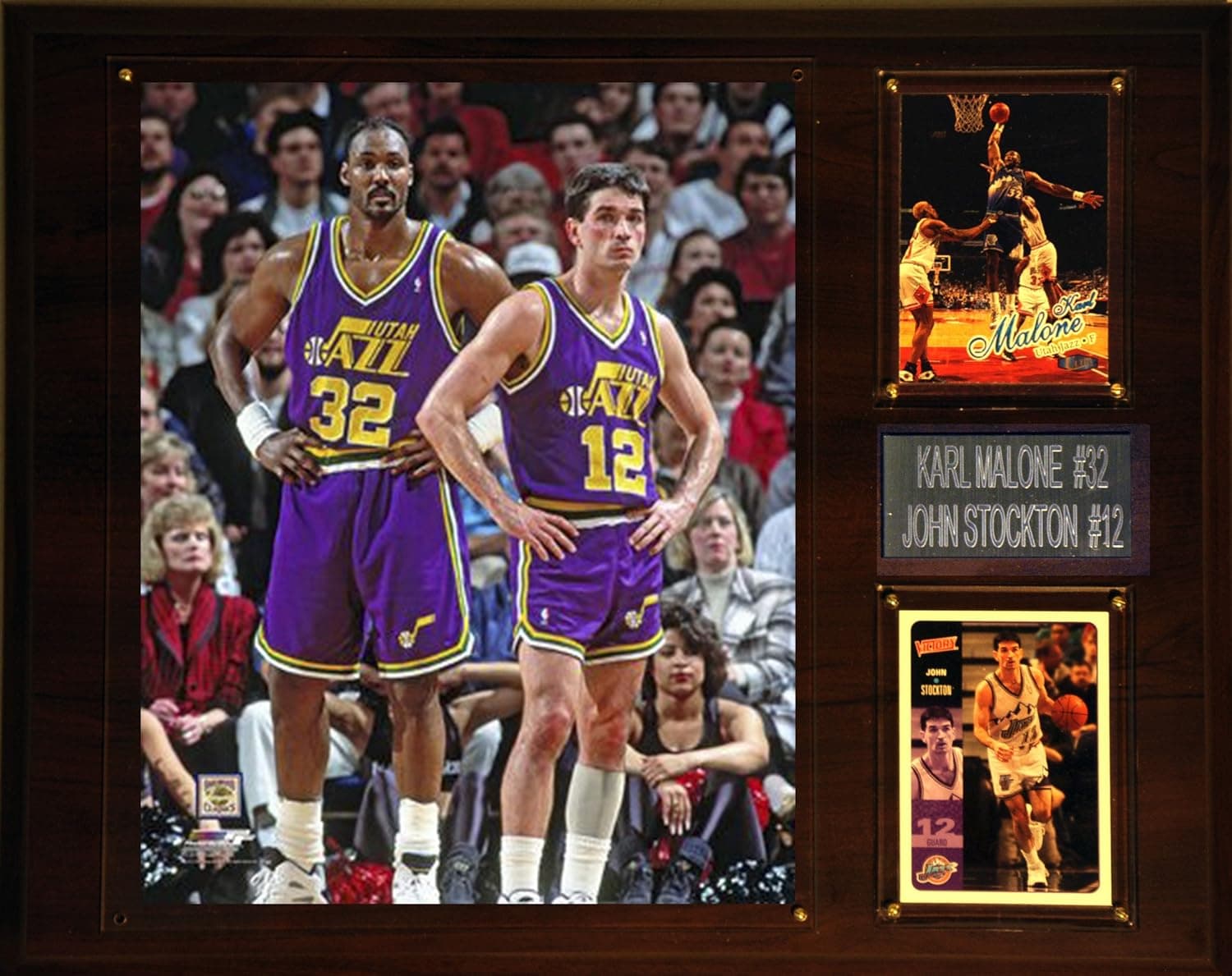 C&I Collectables NBA Utah Jazz Karl Malone- John Stockton Player Plaque, 12 x 15-Inch