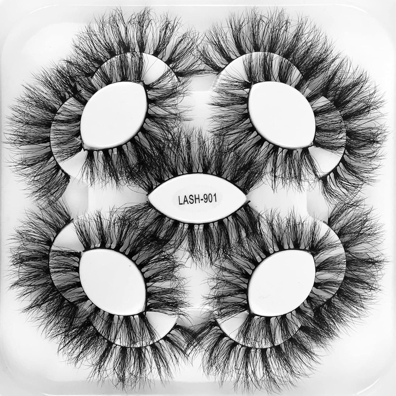 outopen False Eyelashes 8D Fluffy Dramatic Faux Mink Lashes 9 Pairs 21MM Long Thick Volume Messy Crossed Fake Eye Lashes Pack