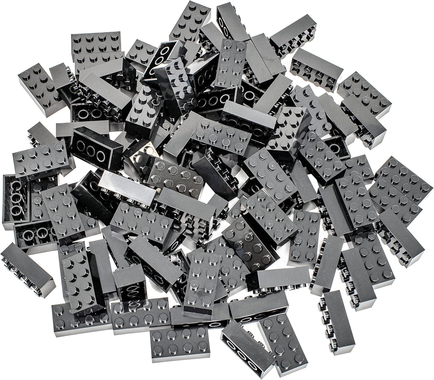 Minizfigs 2x4 Classic Building Bricks - 300 Pieces - Creative Building Toy Set for Kids, Boys or Girls 100% Compatible with All Major Brands Ages 3 and Up (Black, 2x4)
