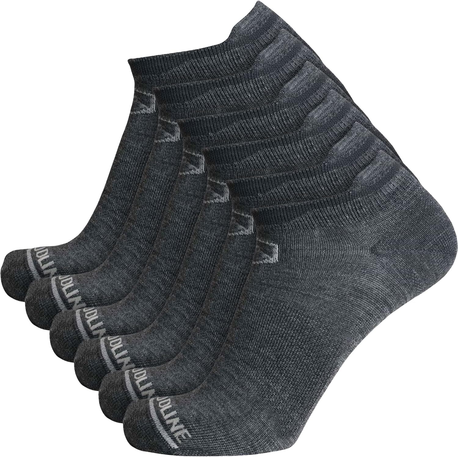 CloudLine Running Socks - Ultralight Merino Wool, Seamless Toe, Moisture Wicking, & Breathable for Blister Prevention - 3 Pack - X-Large Granite