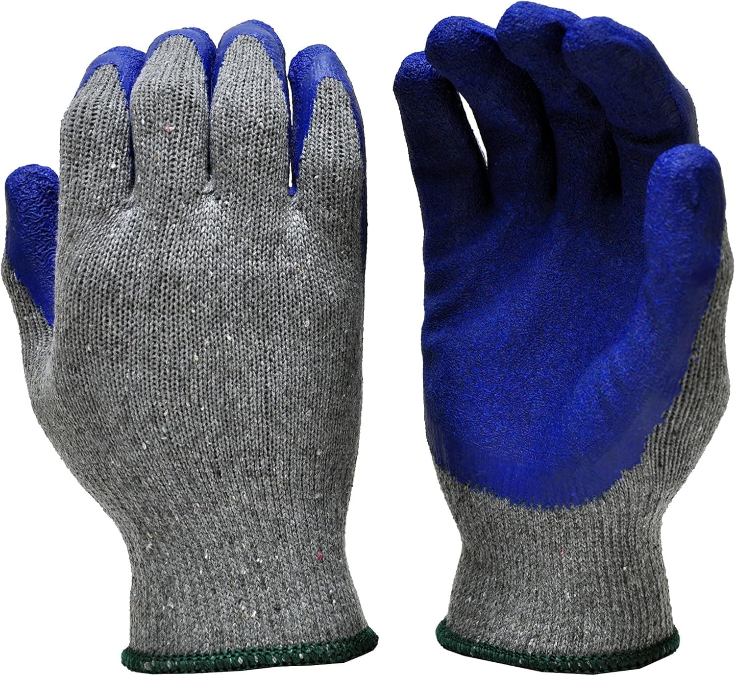 G & F 1511M-DZ Rubber Latex Coated Work Gloves for Construction, Blue, Crinkle Pattern, Men's Medium (Sold by dozen, 12 Pairs)